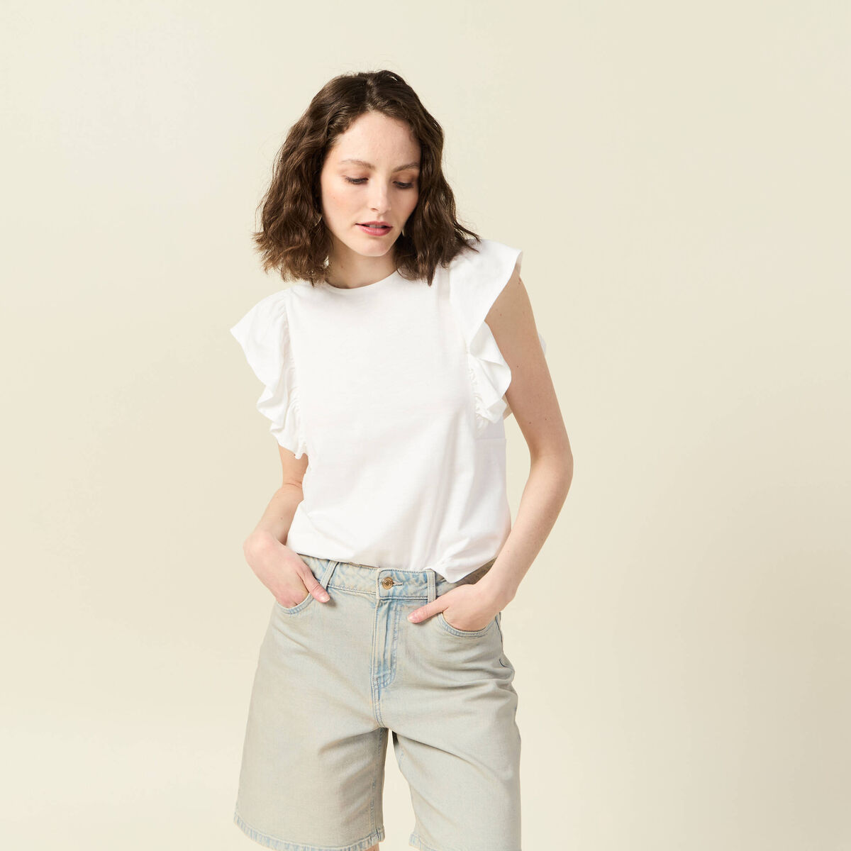 Débardeur sans manches blanc femme