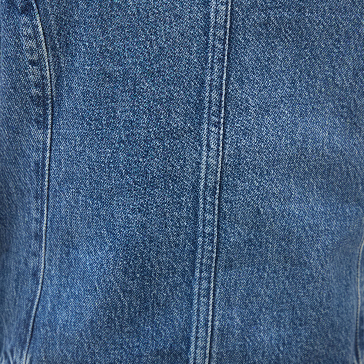 Gilet en jeans sans manches col rond denim used femme