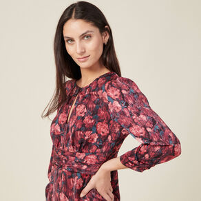 Robe droite manches 3/4 noir femme