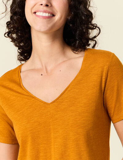 T-shirt manches courtes orange foncé femme