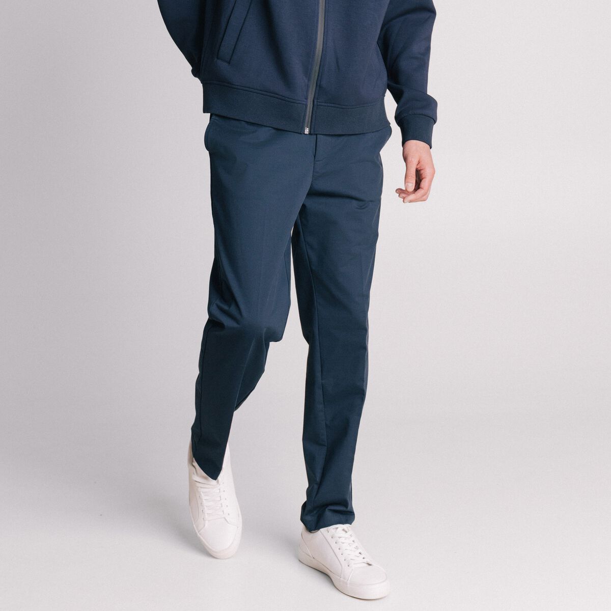 Pantalon chino stretch bleu marine homme