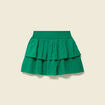 Jupe courte &eacute;vas&eacute;e doubl&eacute;e vert femme