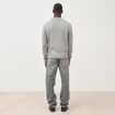 Pull droit tweed manches longues gris homme