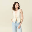 Blouse sans manches jaune pastel femme