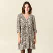 Robe évasée manches 3/4 noir femme
