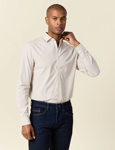 Chemise manches longues beige homme