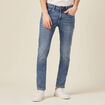 Jeans homme slim effet used denim double stone homme