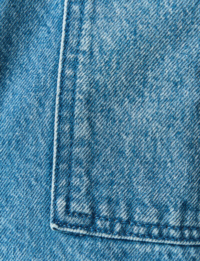 Surchemise en jeans coton coupe droite denim double stone homme