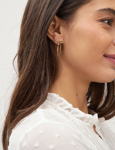 Lot de 2 boucles d'oreilles couleur or femme