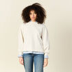 Sweat manches longues ecru femme