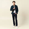 Chemise manches longues bleu marine homme