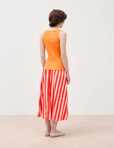 D&eacute;bardeur cintr&eacute; d&eacute;collet&eacute; sans manches orange clair femme