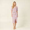Jupe midi fourreau rose femme