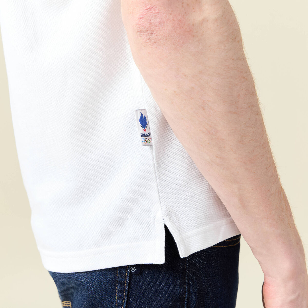 Polo manches courtes blanc homme