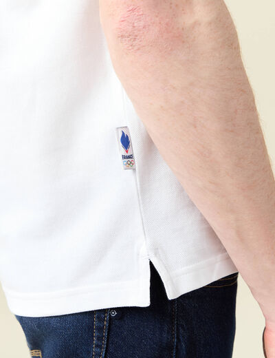 Polo manches courtes blanc homme