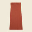 Jupe longue ajust&eacute;e en tricot orange fonc&eacute; femme