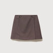 Mini-jupe droite courte marron femme