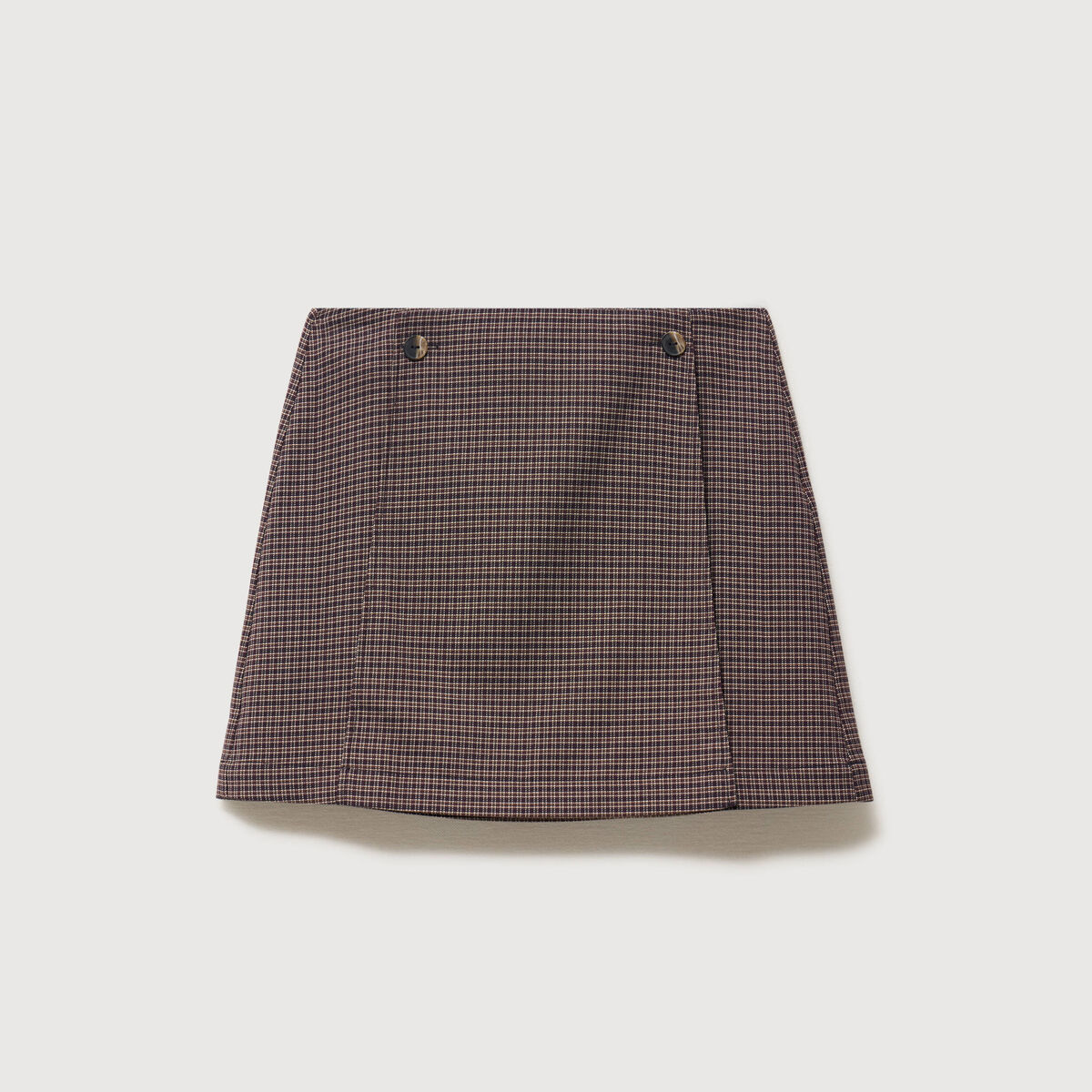 Mini-jupe droite courte marron femme