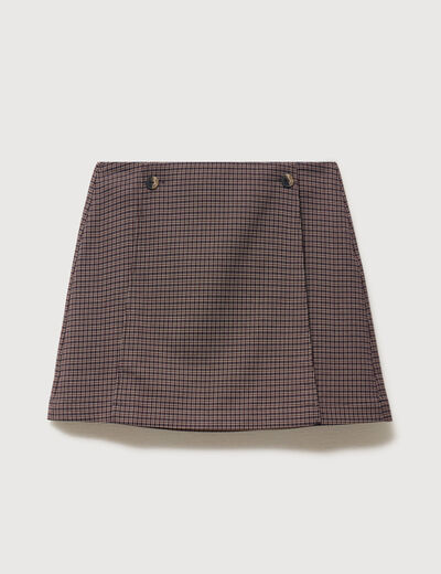 Mini-jupe droite courte marron femme