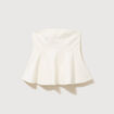 Top bustier &agrave; volants doubl&eacute; ecru femme