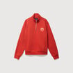 Sweat col camionneur manches longues orange fonc&eacute; homme