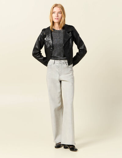 T-shirt manches courtes gris foncé femme