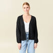 Gilet manches longues gris foncé femme