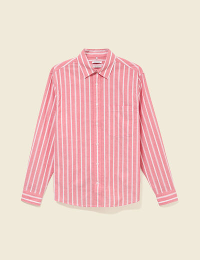Chemise boyfriend en coton rouge corail homme