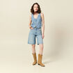 Veston sans manches en jean denim used femme