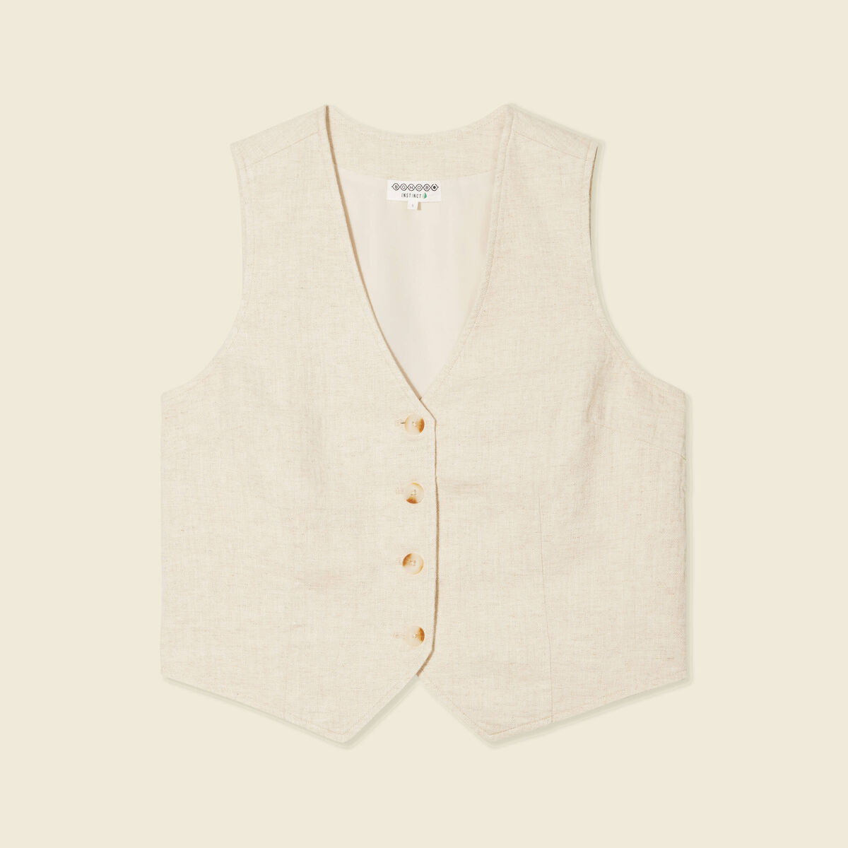 Gilet ajust&eacute; sans manches doubl&eacute; sable femme