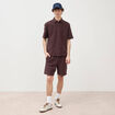 Chemise boyfriend manches courtes marron fonc&eacute; homme