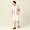 Bermuda droit en jean denim blanc homme