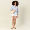 Chemise à manches longues bleu femme