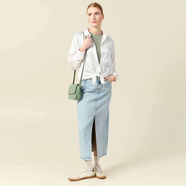 T-shirt manches courtes vert olive femme