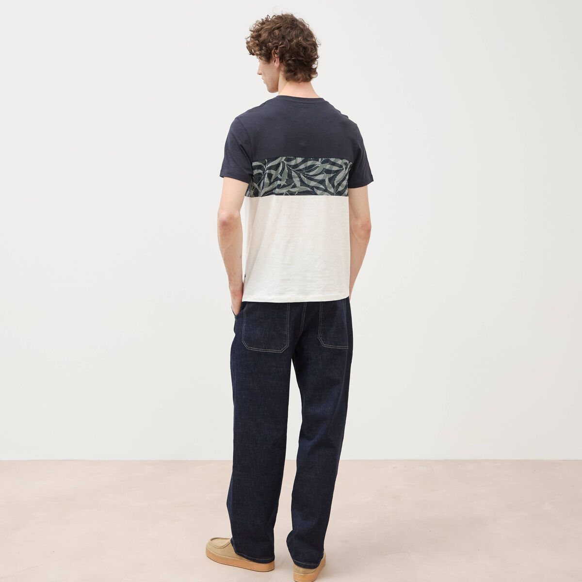 T-shirt manches courtes bleu marine homme