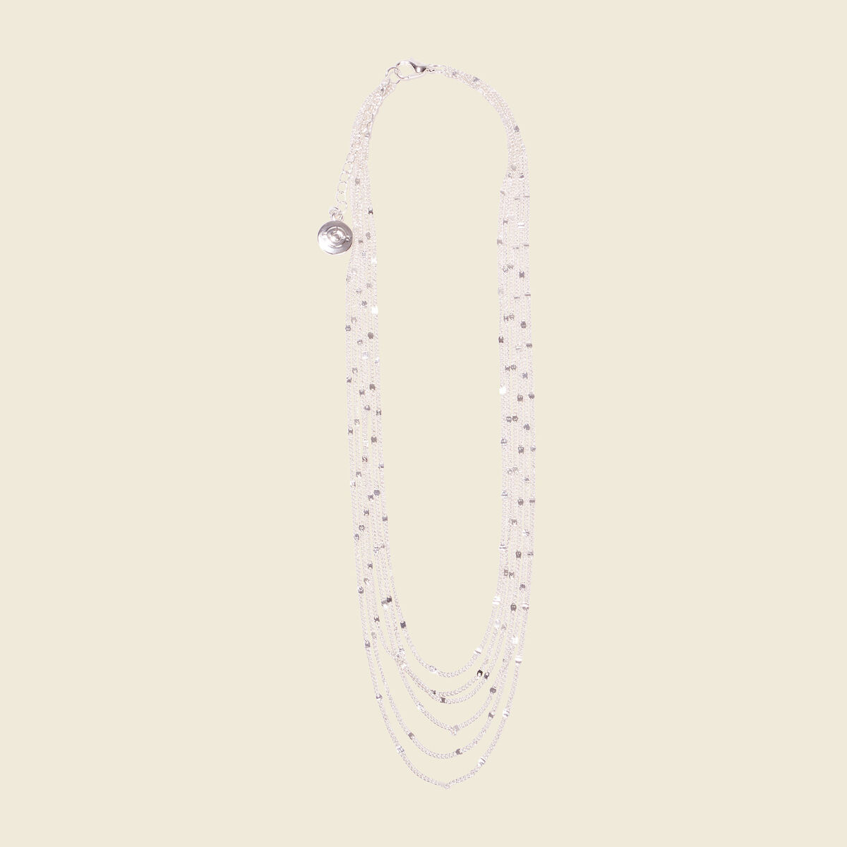 Collier multichaînes couleur argent femme