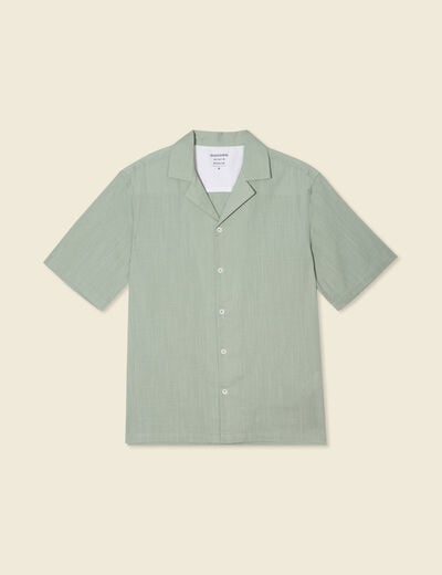 Chemise manches courtes vert olive homme