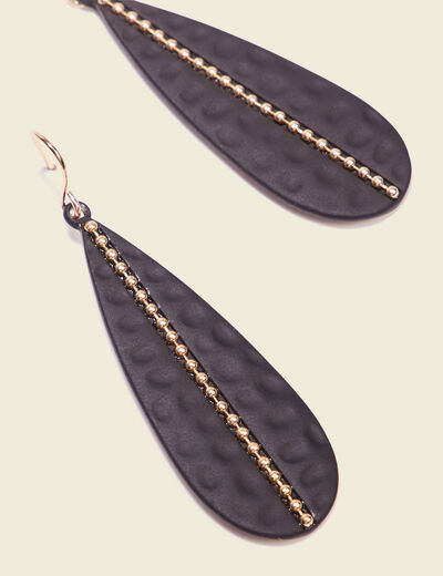Boucles d'oreilles pendantes noir femme