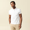 Polo cintr&eacute; manches courtes col polo blanc homme