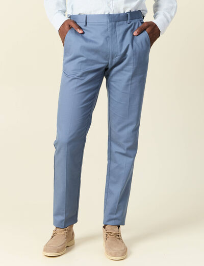 Pantalon chino bleu fonc&eacute; homme
