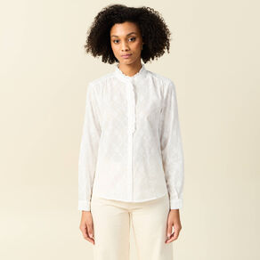 Chemise manches longues ecru femme