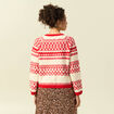 Pull manches longues col rond rouge femme