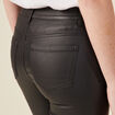 Tregging skinny denim noir enduit femme