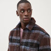 Surchemise oversize manches longues marron homme