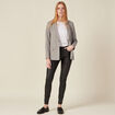 Tregging skinny denim noir enduit femme