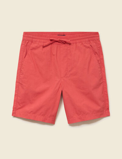 Bermuda en coton rouge corail homme