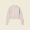 Pull manches longues cropped creme femme