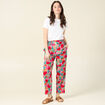 Pantalon carotte taille haute multicolore femme