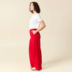 Pantalon loose taille standard fluide rouge femme