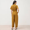 Combinaison salopette col am&eacute;ricain vert olive femme